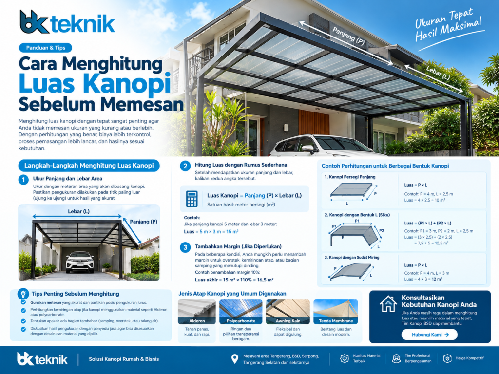 panduan menghitung luas kanopi